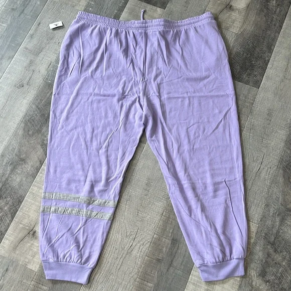 Disneyland purple iridescent jogger sweats with gray stripes size 3XL - Picture 3 of 10
